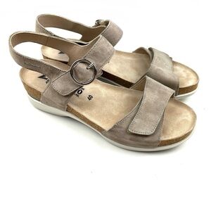 New Mephisto Oriana Comfort Wedge Sandals Grey Suede size 10